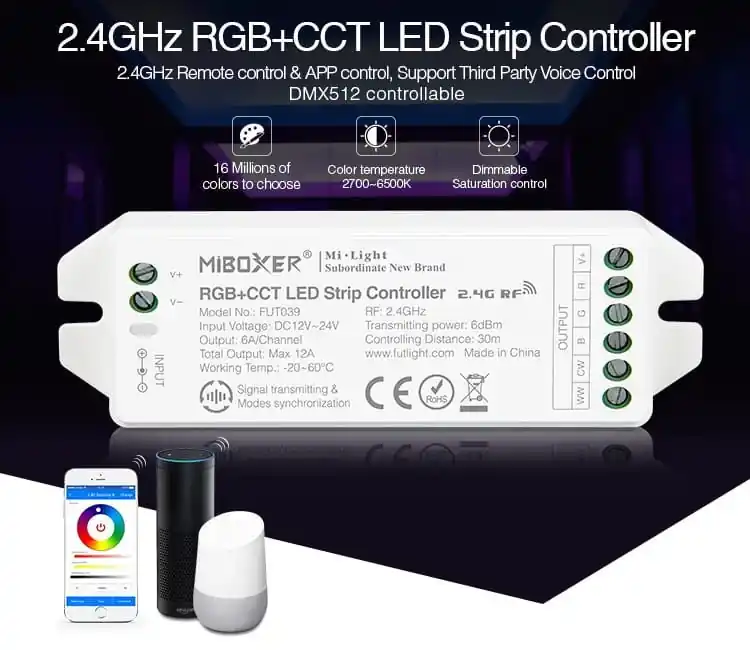 Wysyłka od ręki | MILIGHT Kontroler Milight FUT039S do Taśmy RGB+CCT 12A FUT039S