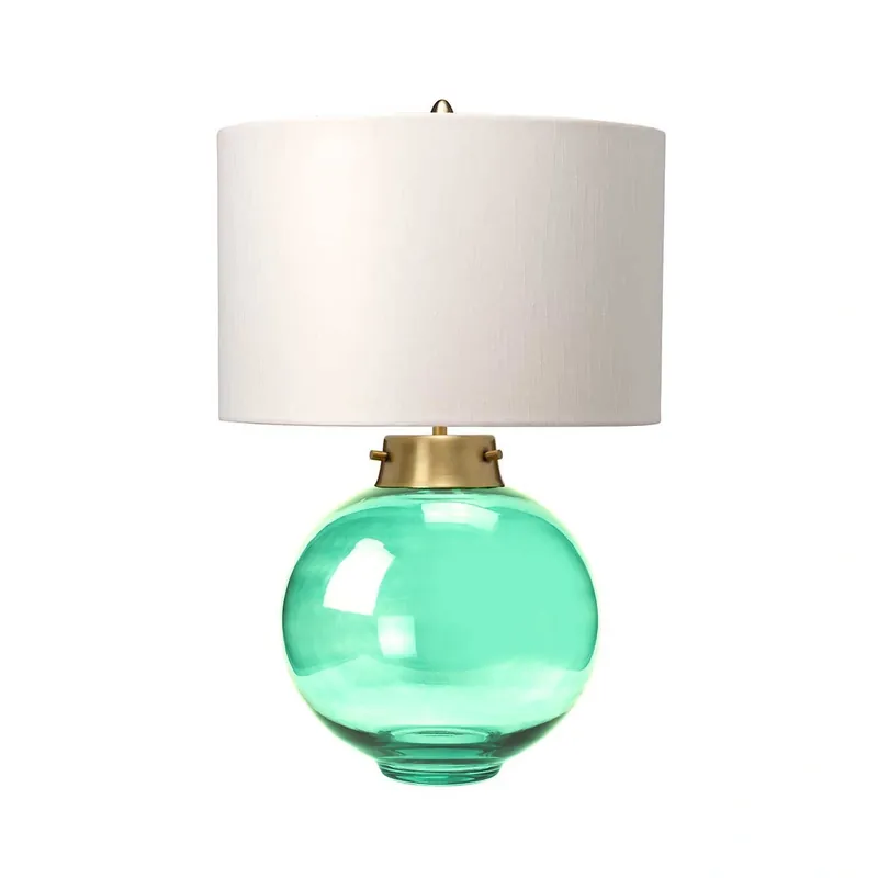 Lampa stołowa Kara Postarzany mosiąsz Ciemnozielone szkło Postarzany mosiąsz - Ciemnozielone szkło DL-KARA-TL-GREEN Elstead Lighting - Wyprzedaż