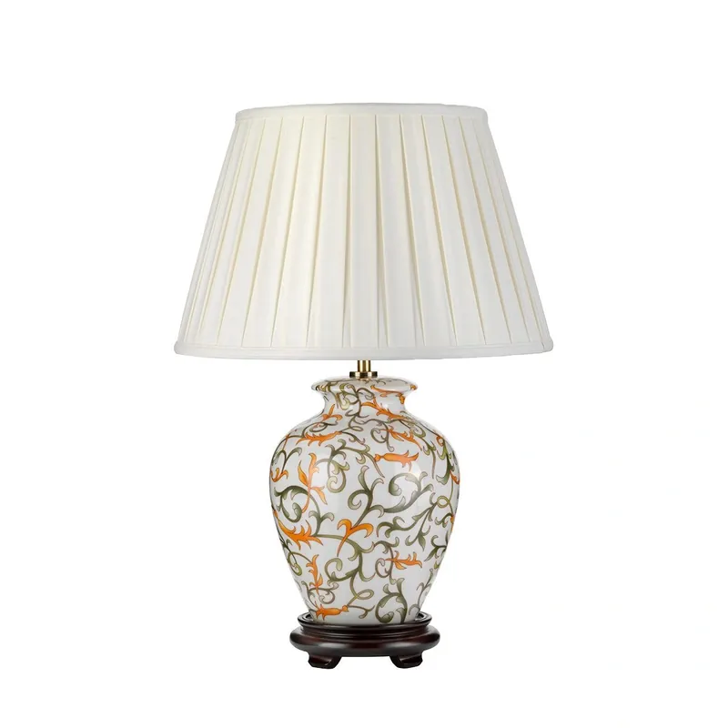Promocja kończy się wkrótce | Lampa stołowa Soling Kremowe / Pomarańczowy / Zielony DL-SOLING-TL Elstead Lighting