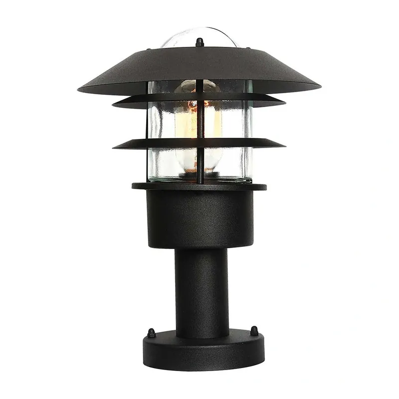 Nowość w ofercie - Latarnia cokołowa Helsingor Czarna Czarne HELSINGOR-PED-BK Elstead Lighting