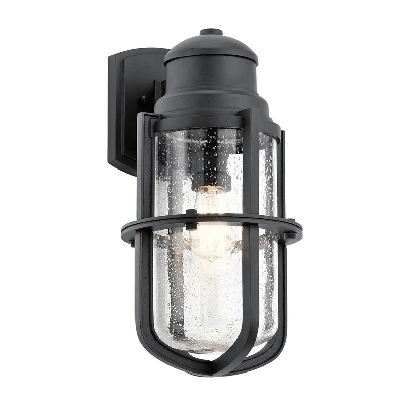 Outlet | Duża latarnia naścienna Suri Teksturowana czerń KL-SURI-L Elstead Lighting