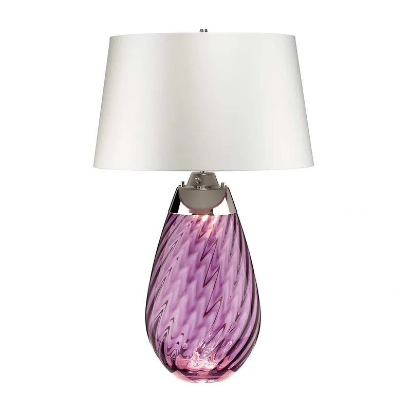 Wybór klientów - Duża lampa stołowa Lena Śliwkowa Śliwkowe szkło LENA-TL-L-PLUM-OWSS Elstead Lighting