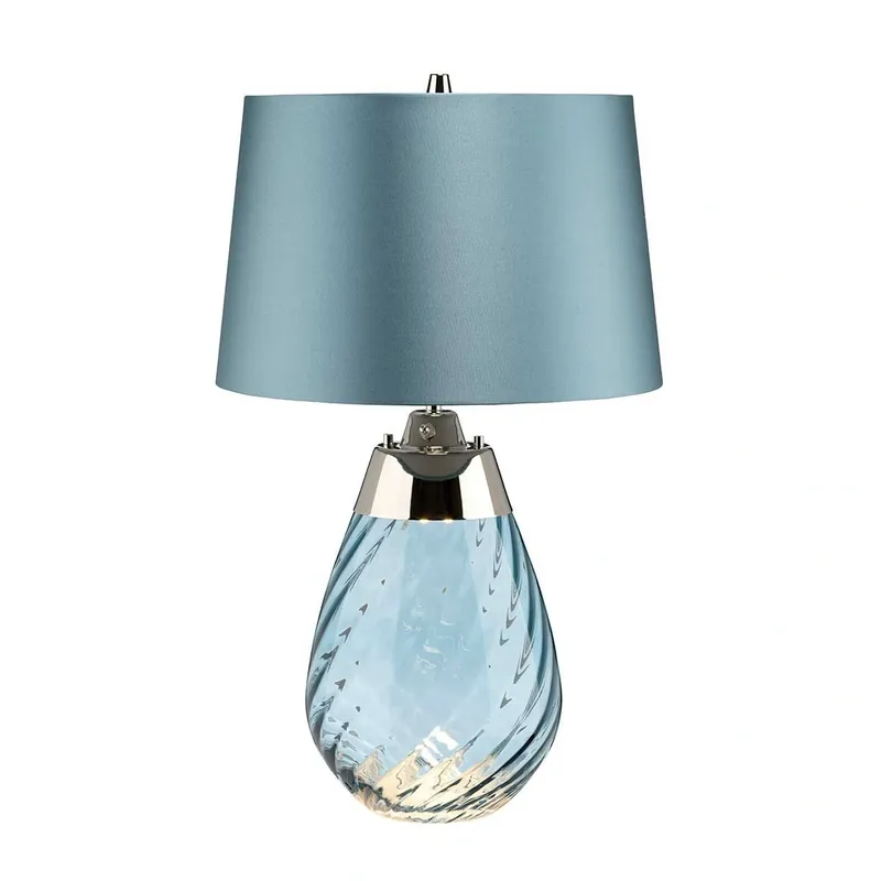 Świetna oferta | Mała lampa stołowa Lena Niebieska Niebieskie szkło LENA-TL-S-BLUE Elstead Lighting