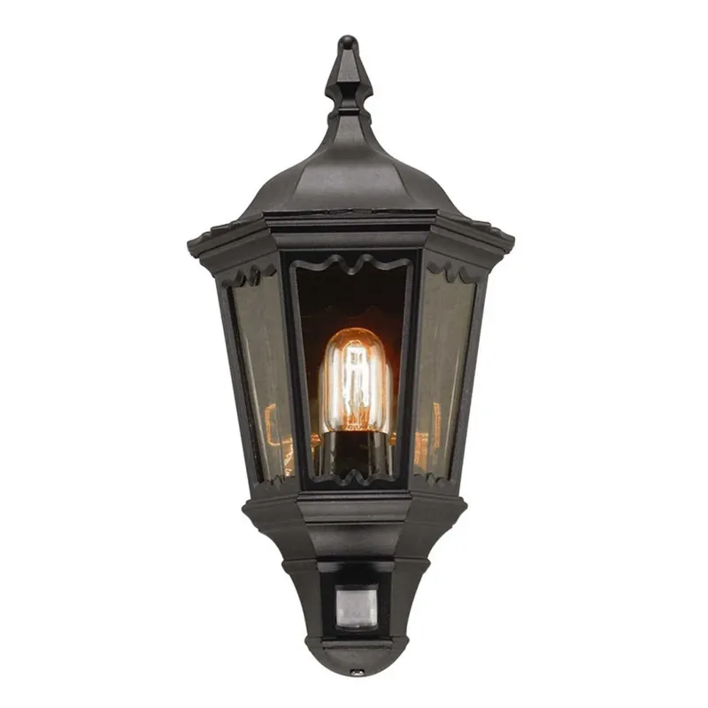Końcówka zapasów - Latarnia naścienna z czujnikiem PIR Medstead Czarne MD7-PIR-BLACK Elstead Lighting
