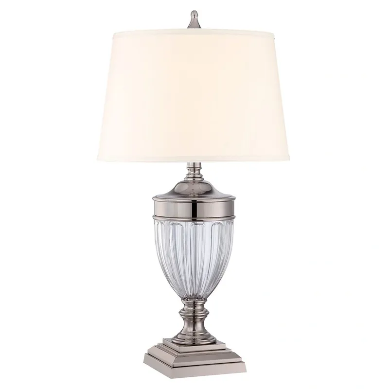 Jakość premium - Lampa stołowa Dennison Polerowany nikiel Polerowany nikiel QZ-DENNISON-PN Elstead Lighting