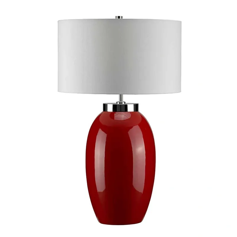 Bezpieczna płatność - Duża lampa stołowa Victor Czerwona Czerwone VICTOR-LRG-TL-RD Elstead Lighting