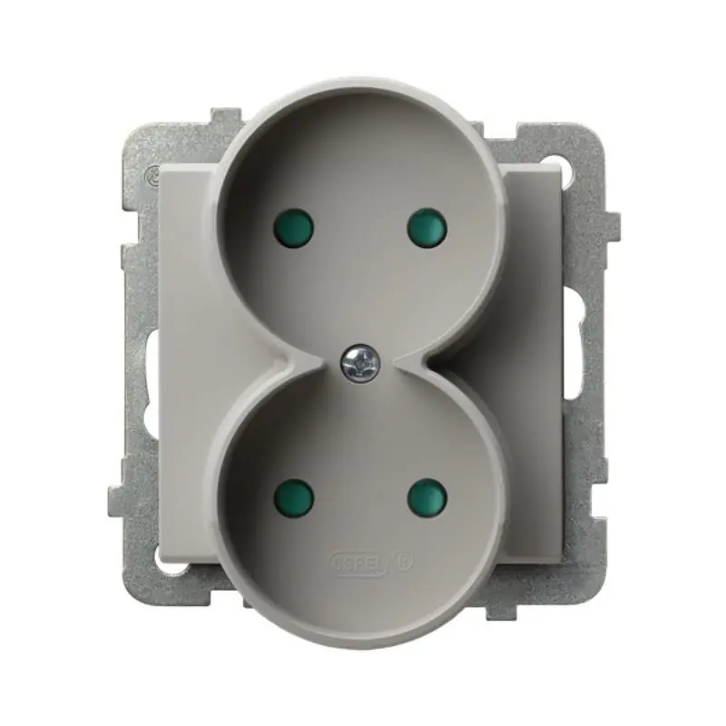 Ospel Sonata kaszmir - gniazdo podwójne do ramki z przesłonami GP-2RRP/m/82 - Megacena