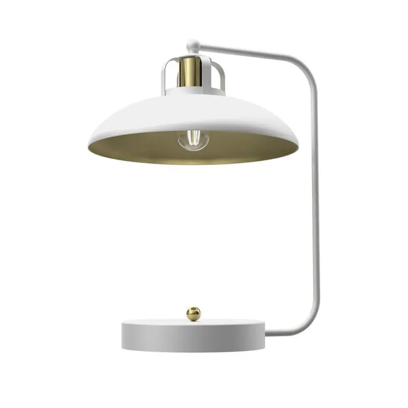 Lampka biurkowa FELIX biała/złota 1xE27 | Oferta