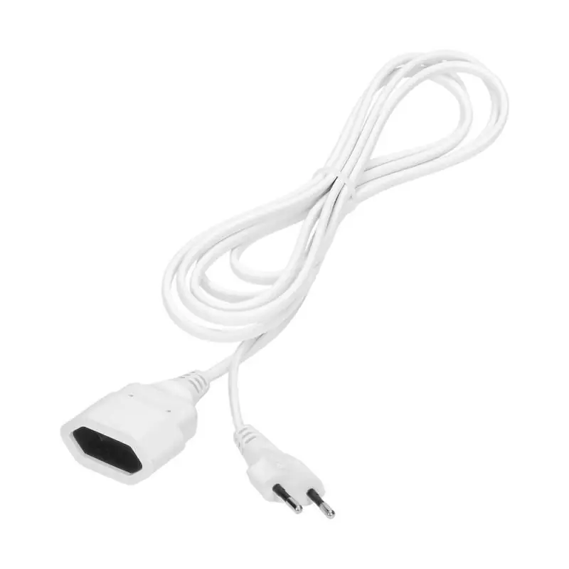 Oferta limitowana - Przedłużacz domowy płaski, 1x2P, 3m, PVC H03VV-F 2x0,75mm2, 230V