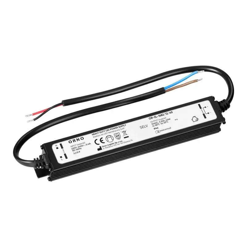 Już w sprzedaży | Zasilacz LED IP44, hermetyczny, slim, 12V, 40W