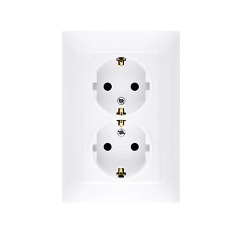 Simon 10 biały - gniazdo podwójne Schuko z przesłonami CGSZ2Z/11 - Outlet