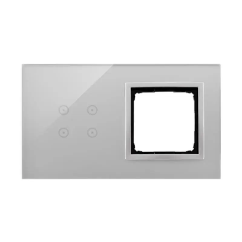 Simon 54 Touch - Panel dotykowy 2 moduły 4 pola dotykowe, otwór na osprzęt Simon 54, srebrna mgła - Bezpieczne zakupy