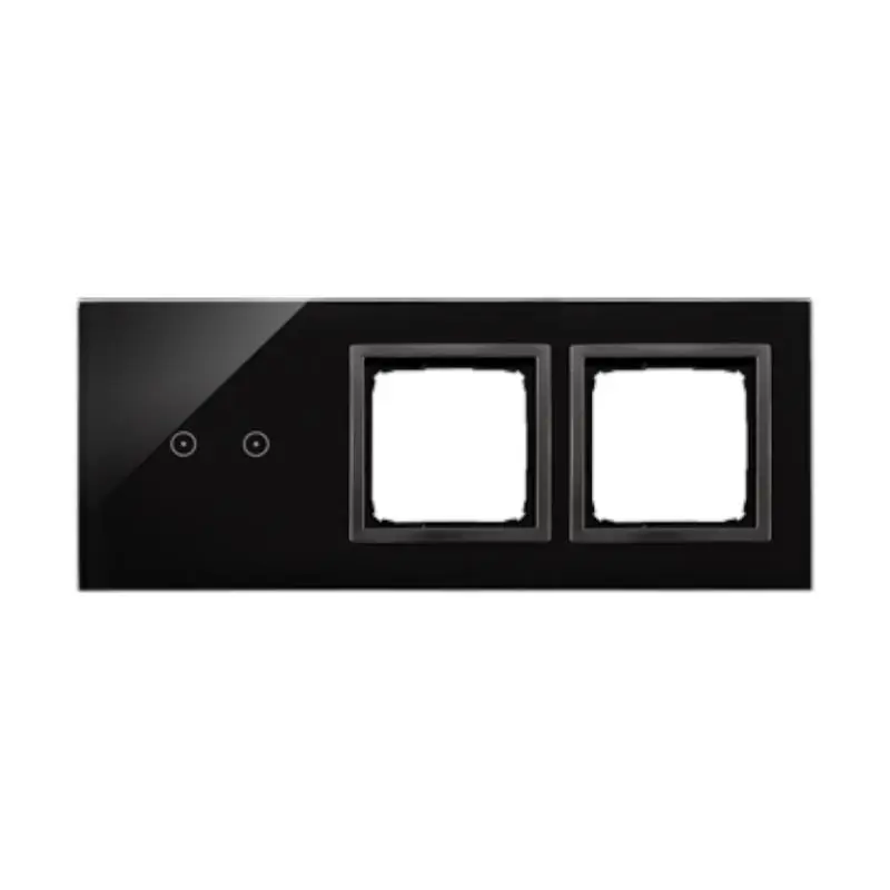 Simon 54 Touch - Panel dotykowy 3 moduły 2 pola dotykowe poziome, otwór na osprzęt, otwór na osprzęt zastygła lawa - Ulubieniec klientów