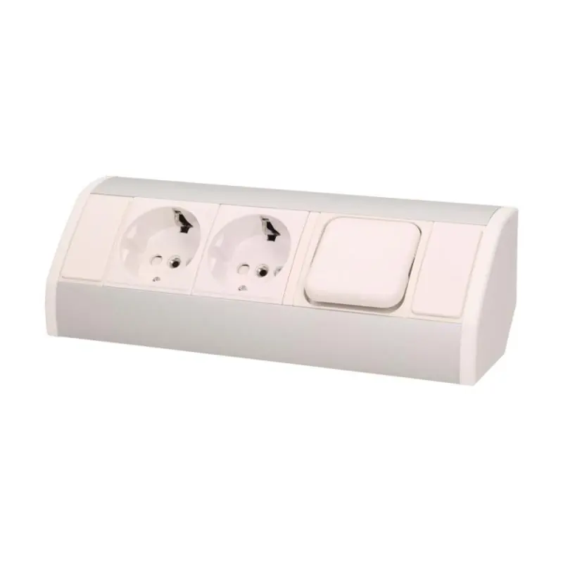 Gniazdo meblowe 2x250V, wyłącznik OR-GM-9002/W-G(GS) schuko - Kupuj bezpiecznie