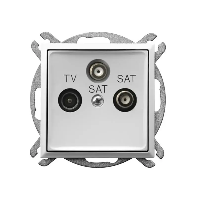 Prosto od producenta - Ospel Aria biały - gniazdo RTV-SAT podwójne GPA-U2S/m/00