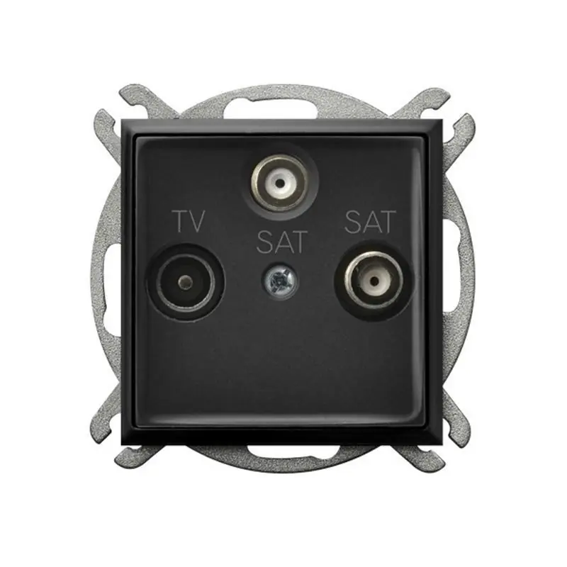 Ospel Aria czarny - gniazdo RTV-SAT podwójne GPA-U2S/m/33 | Prosto z fabryki