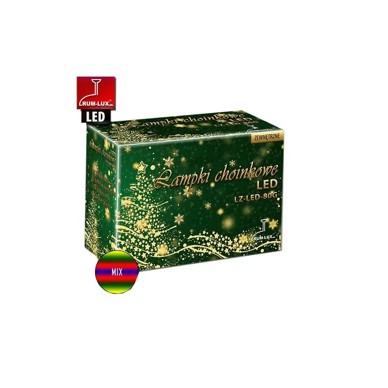 Lampki choinkowe LED 80 zewnętrzne z gniazdem - multikolor - Sprawdzony produkt