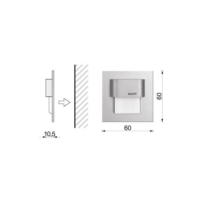 Oprawa schodowa LED Tango mini stick aluminium 10V IP20 6500K SKOFF | Produkt wysokiej jakości