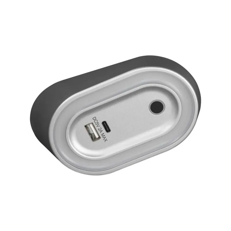 AGRA lampka podszafkowa LED 2,5W, 80lm, 4000K, z włącznikiem bezdotykowym i funkcją ładowania USB A+C, szara - Nowość