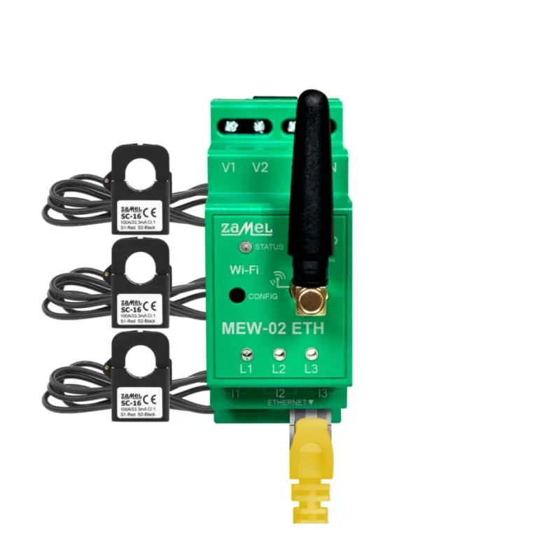 Premium - Supla - Monitor energii elektrycznej Wi-Fi 3F+N MEW-02 ETH/SC-16