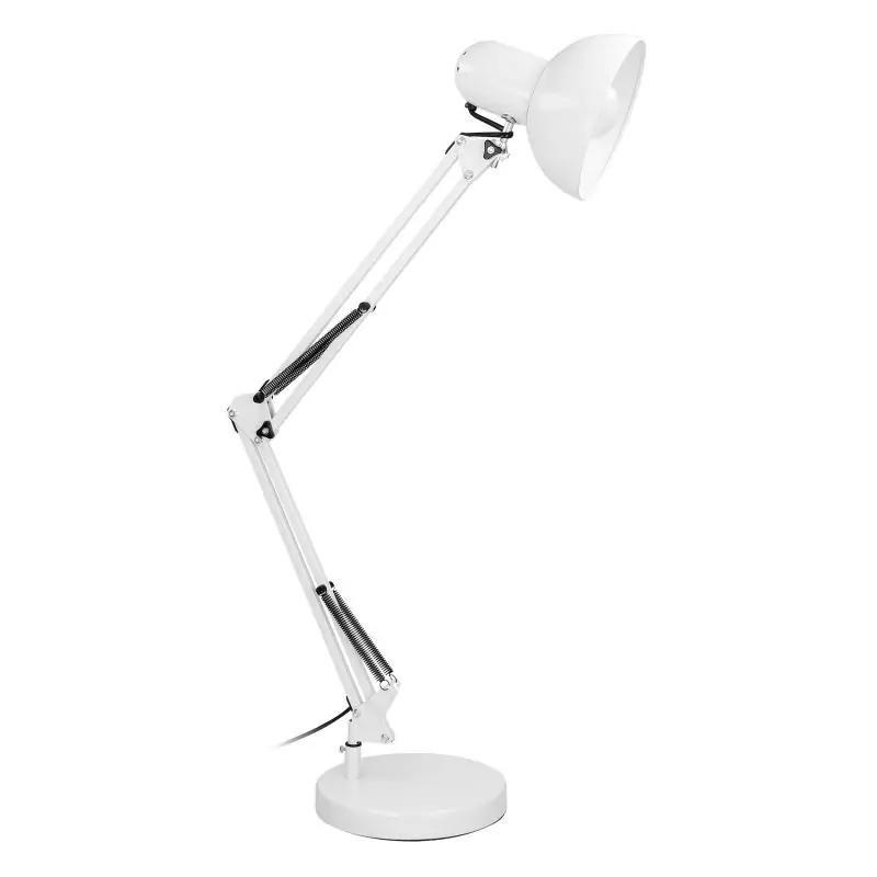 Nowy produkt - DEON, lampa biurkowa kreślarska stojąca E27, stalowa, biała