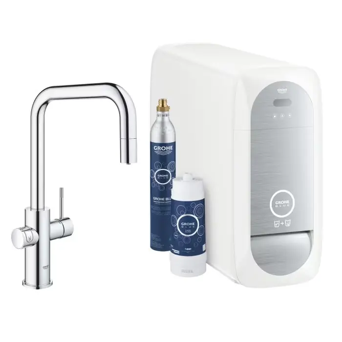 Świetna cena | Blue home - zestaw startowy z wylewką w kształcie u - chrom 31543000