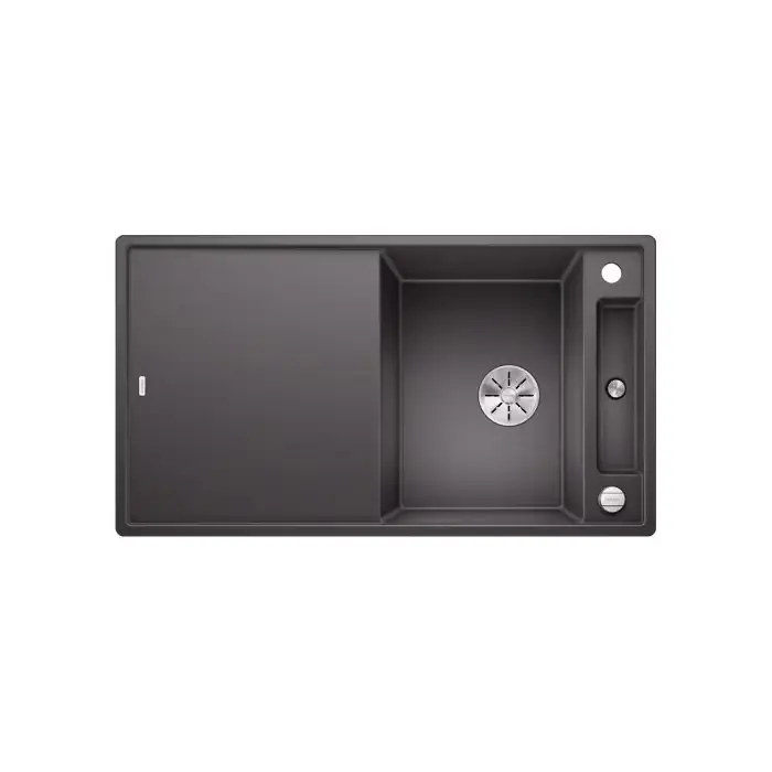 Zlewozmywak axia iii 5s silgranit puradur szarość skały z korkiem infino, korkiem aut. i deską szkla 523216 | Oferta limitowana