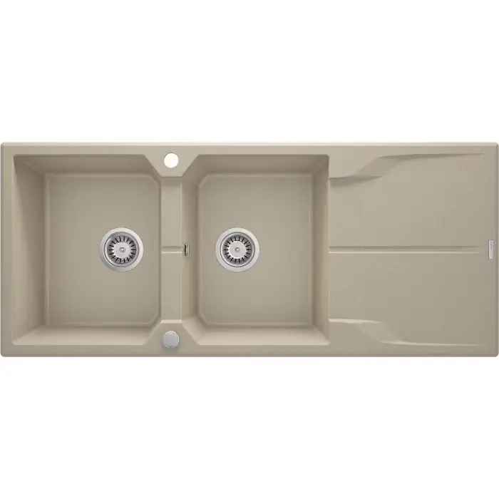 Zlew andante piaskowy granit 2k z/o 1160x500x224, 3,5" + osprzęt space-saver ZQN 7213 - Od ręki