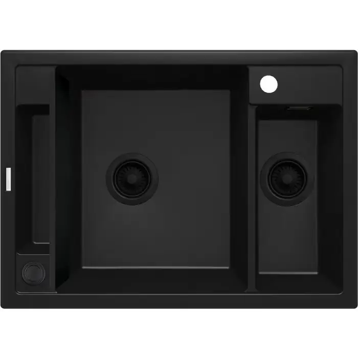 Tylko w tym tygodniu | Zlew magnetic nero granit 1,5k 690x500x219, 3,5" + osprzęt space-saver nero click ZRM N503