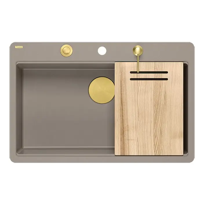 Marc 110 workstation soft taupe/ elementy złote HQM7650U4_FM_PVDG1 - Produkt premium