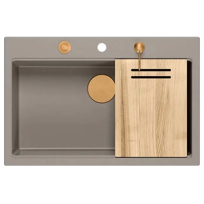 Taniej | Marc 110 workstation soft taupe / elementy miedziane HQM7650U4_PVDC1