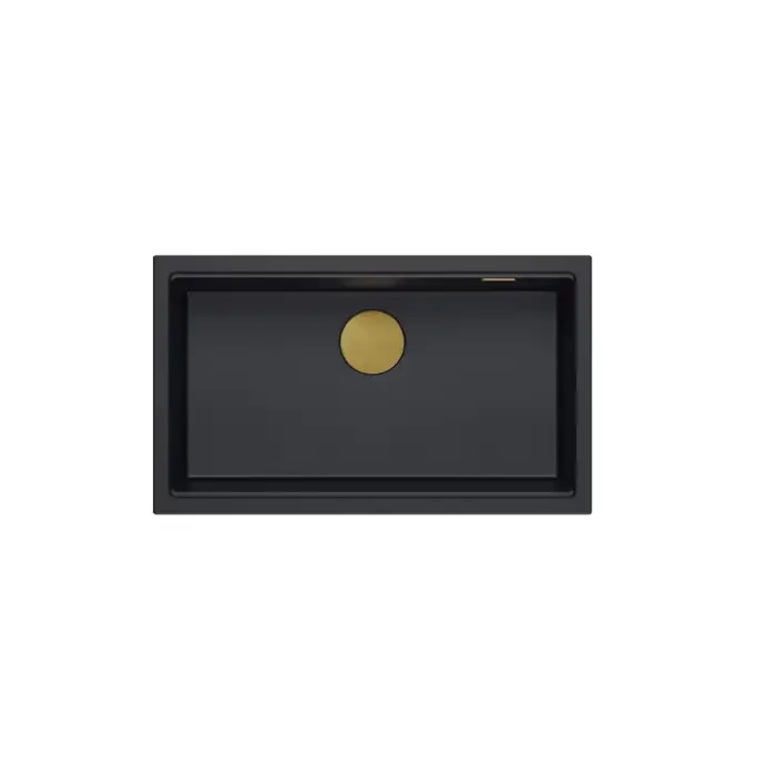 Logan 110 zlewozmywak 1-komorowy wpuszczany + syfon manualny pvd pure carbon / elementy złote HQD7644U7_PVDG1_I - Oferta dnia