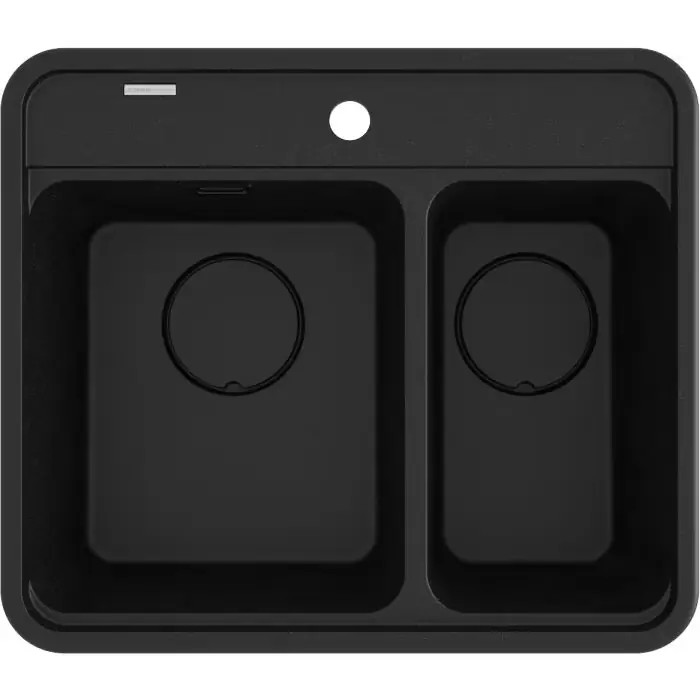 Zlew momi grafit metalik granit 1,5k b/o 600x520x230 mm + osprzęt space-saver nero ZKM G503 | Produkt wysokiej jakości