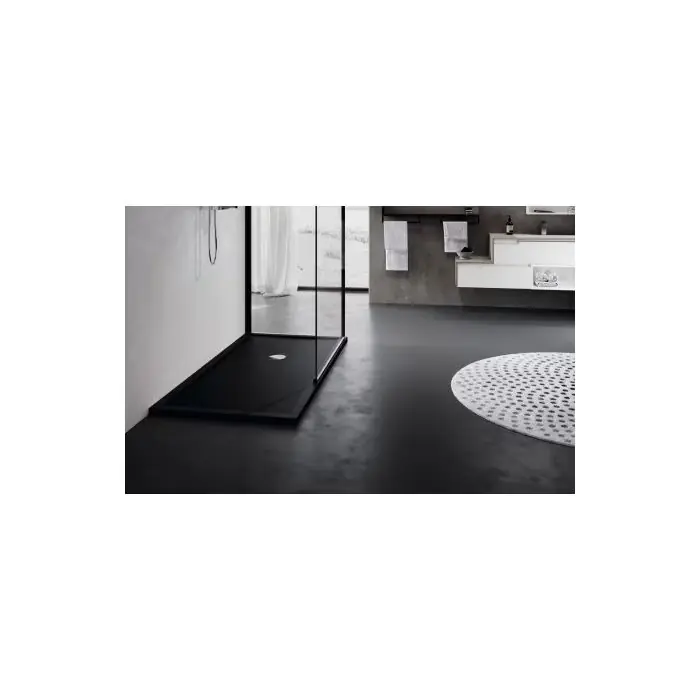 Łatwy zwrot | Olympic plus brodzik czarny 12,5 cm 140x90x12,5 OL1409011-28