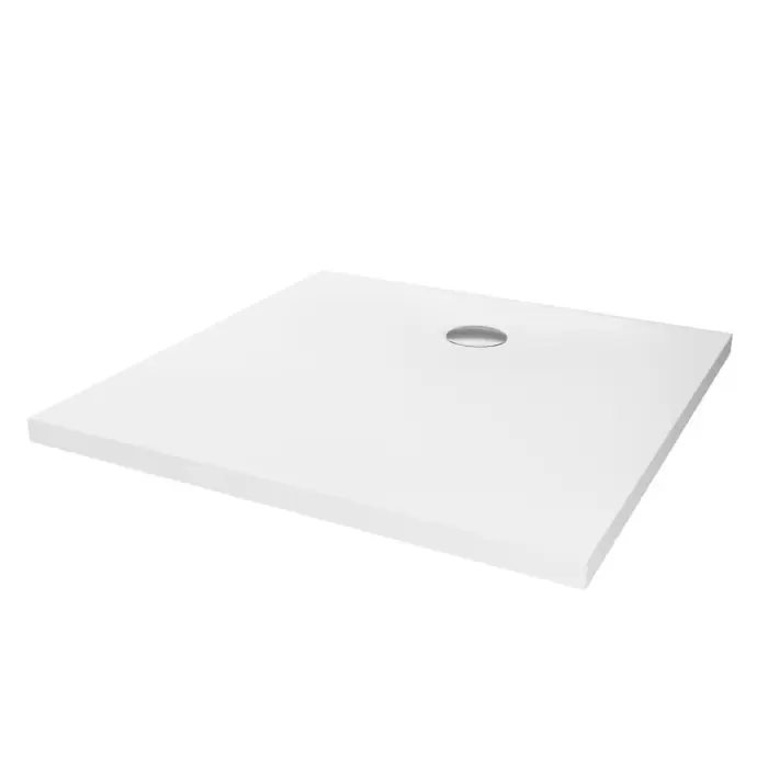 Jakość premium | Brodzik nex konglomeratowy kwadratowy 90x90x3,5 biały, gł.2cm, fi 90 B-0454