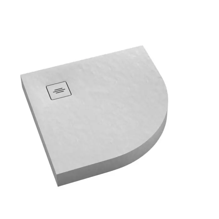 Na zamówienie - Brodzik akrylowy zintegrowany z nośnikiem stabilsound plus® oraz obudową akrylową przeciągniętą do podłogi nonlimits white stone 90x90x12 cm r55, półokrągły 3ST.N1O-9090/B/ST-M1/B/ST