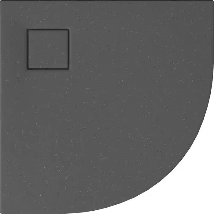 Tako slim brodzik półokrągły 80x4 szary mat + syfon S932-159 - Hit sprzedażowy