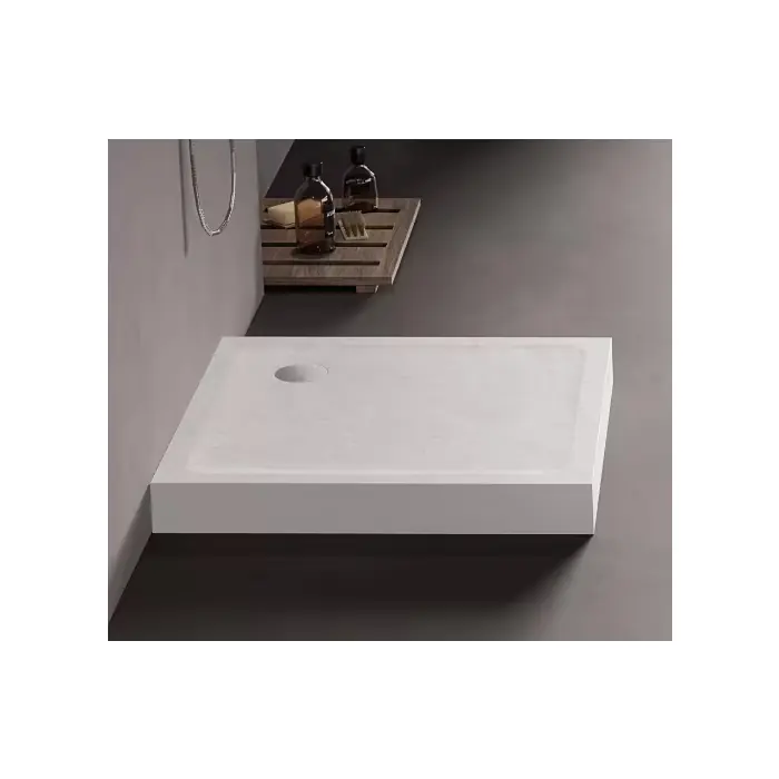 Brodzik mild stone akrylowy kwadratowy 80x80x11,5 biały B-0520 | Bezpośrednio od producenta