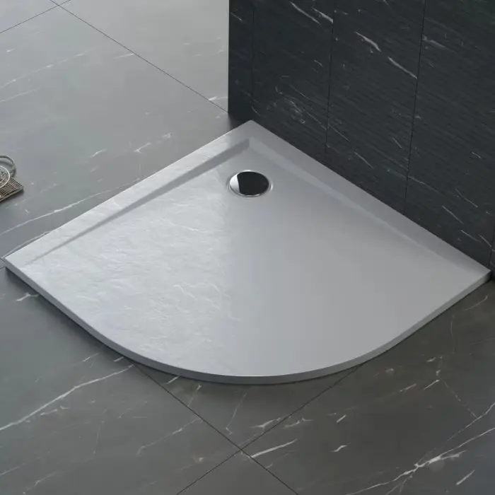 Brodzik półok. posadzkowy mineral composite 90x90x1,2x2,5 beton str. kamienia perrito 00543 - Ulubieniec klientów