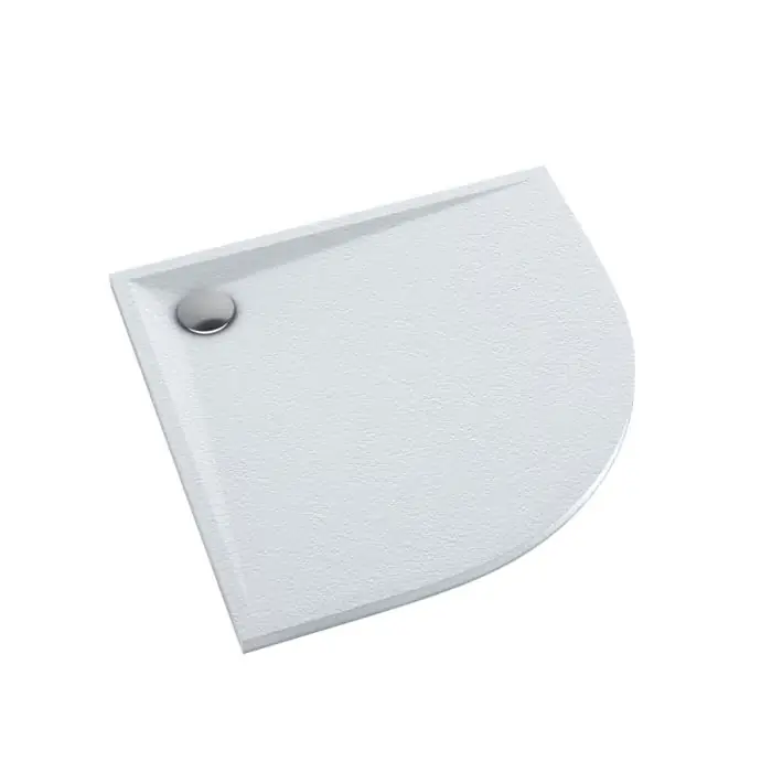 Premium - Brodzik kompozytowy stabilsound plus® libra white stone 80x80x3 cm r55, półokrągły 3SP.L1O-8080/B/ST