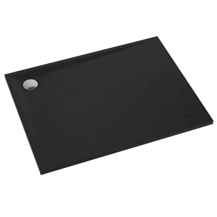 Brodzik kompozytowy stabilsound plus® libra black stone 80x90x3 cm, prostokątny 3SP.L1P-8090/C/ST - Na zamówienie