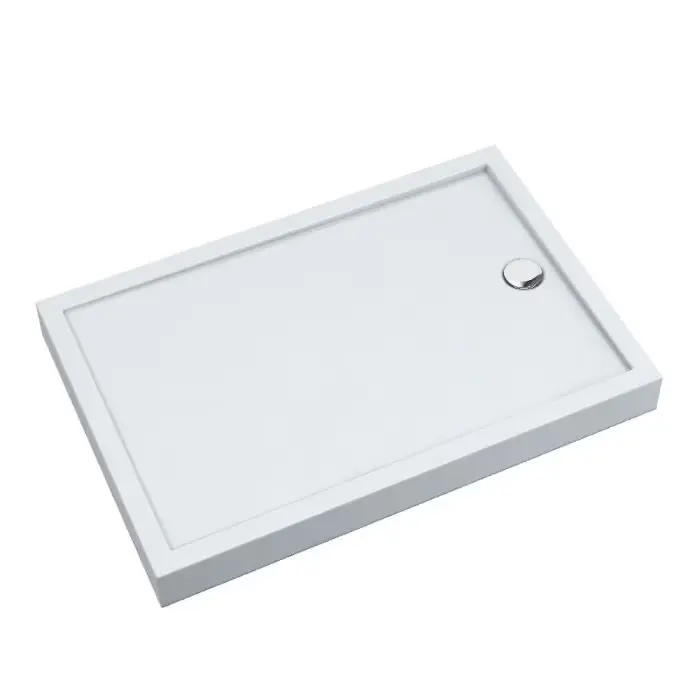Brodzik akrylowy zintegrowany z nośnikiem stabilsound plus® oraz obudową akrylową przeciągniętą do podłogi cameron 70x100x12 cm, prostokątny z odpływem na krótszym boku 3ST.C2P-70100 - Szybka wysyłka