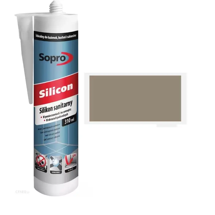 Premium | Silikon sanitarny piaskowo-szary 18 310ml SOP-034