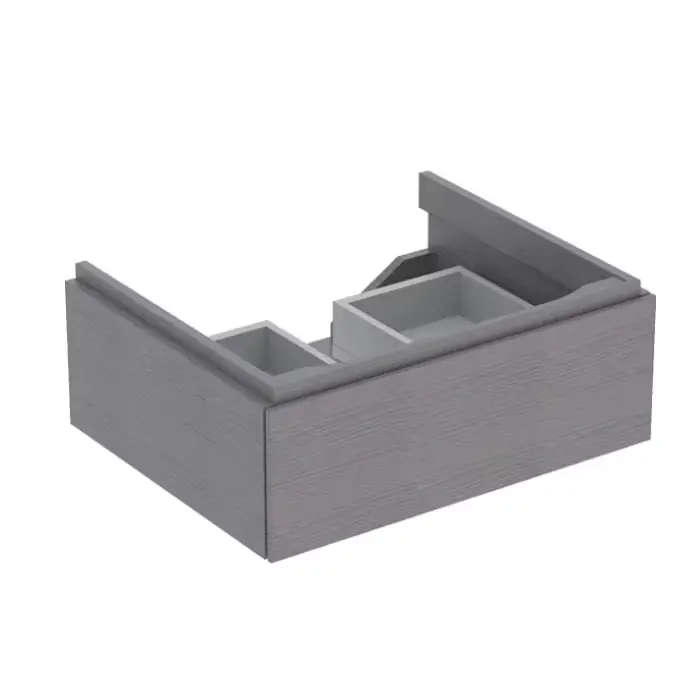 Szafka pod umywalkę xeno², z jedną szufladą szerokość umywalki=60cm, h=22cm, szary scultura / melamina, struktura drewna 500.505.43.1 - Taniej