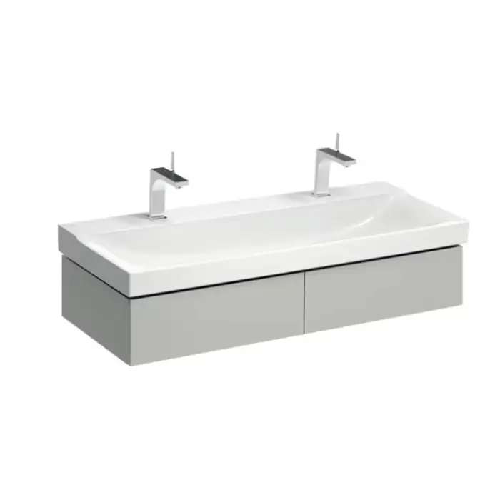 Oferta promocyjna | Szafka pod umywalkę xeno², o szerokości od 120 cm, z dwoma szufladami 117.4x22cm, greige, lakierowany matowy 500.517.00.1