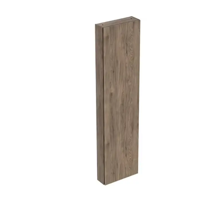 Bezpośrednio od producenta | Wysoka szafka geberit, z jednymi drzwiami i lustrem wewnętrznym, krótka 45x180cm, korpus i front orzech hickory / melaminowa struktura drewna 502.317.JR.1