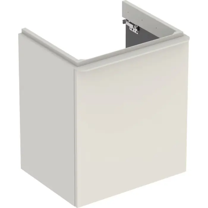 Kupuj bezpiecznie | Szafka pod umywalkę smyle square, z jednymi drzwiami 53.6x61.7x43.3cm, piaskowy szary, szerokość umywalki=55cm, drzwi=zawias po prawej 500.365.JL.1