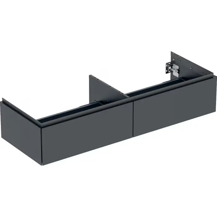 Szafka pod umywalkę nablatowa one, z dwoma szufladami szerokość umywalki=135cm, czarny, lakierowany matowy 505.076.00.8 - Dodatkowy rabat