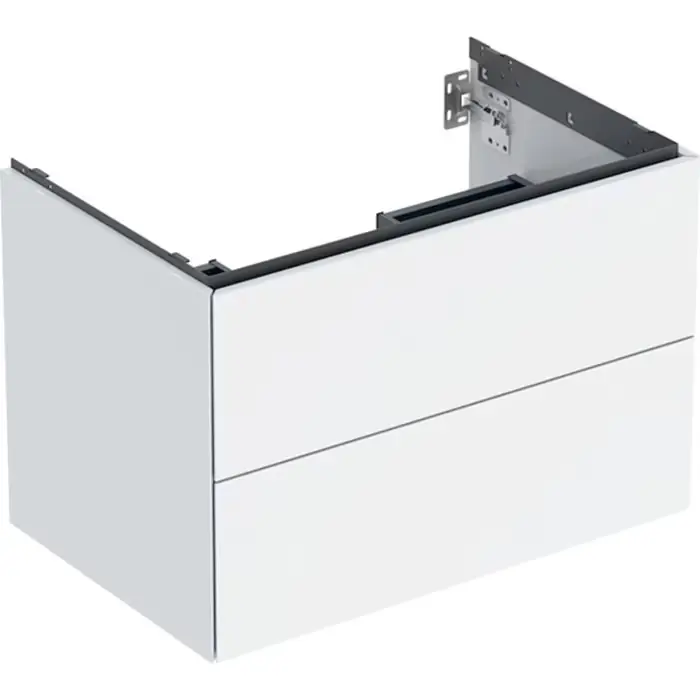 Produkt premium | Szafka pod umywalkę one, z dwoma szufladami szerokość umywalki=75cm, biały, lakierowany na wysoki połysk 505.262.00.1