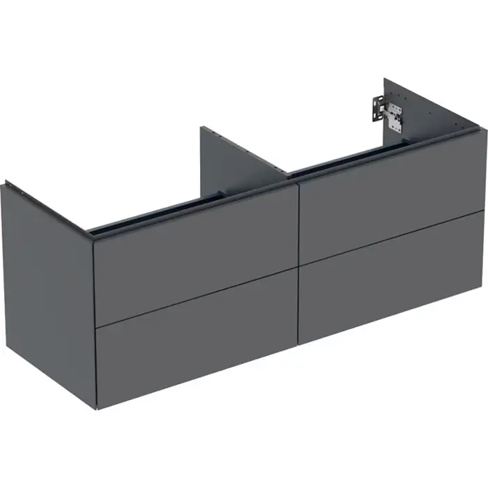Łatwe zamówienie | Szafka pod umywalkę nablatowa one, z czterema szufladami 50.4x47cm, szerokość umywalki=135cm, lava / lakierowany matowy 505.266.00.3